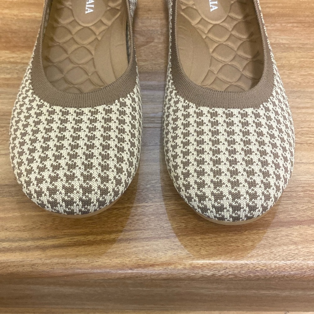 NWT VIVAIA Claire Round Toe Flats in Espresso Houndstooth Size EU 42 - Picture 7 of 13